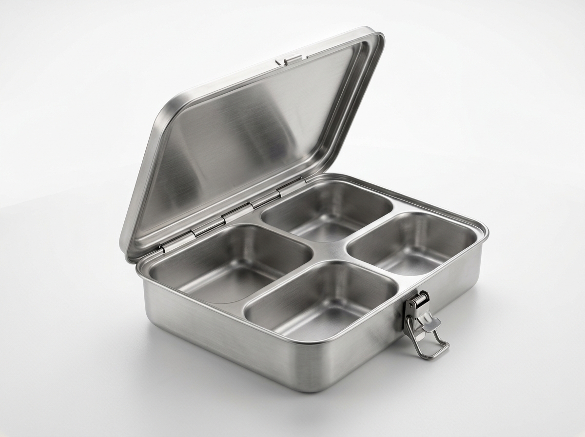Zero-Plastic SUS 304 5-Compartment Metal Bento Box