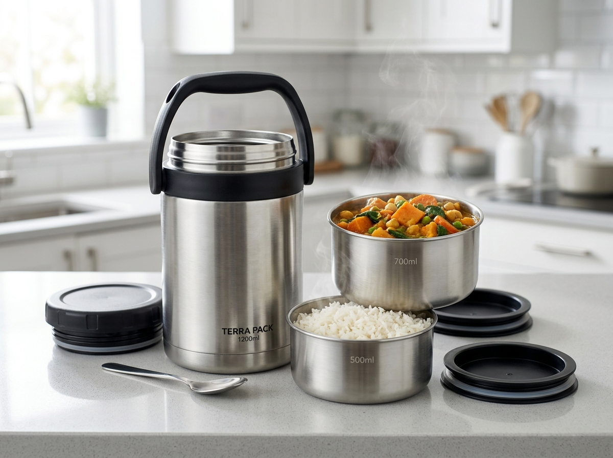 Dual-Compartment Vacuum Insulated Food Carrier (1,200ml)