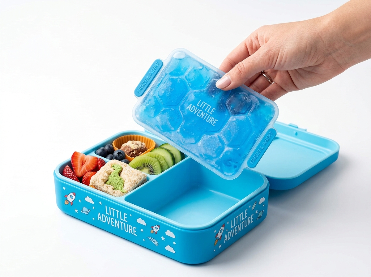 Square Dual-Compartment Portion Snack Bento Box (650ml)