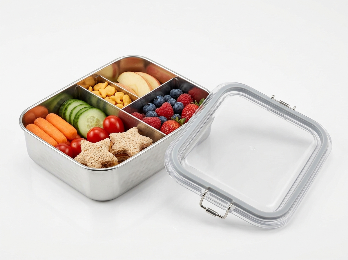 Large Metal Lunch Box with Double Clamp Latches (1,400ml)