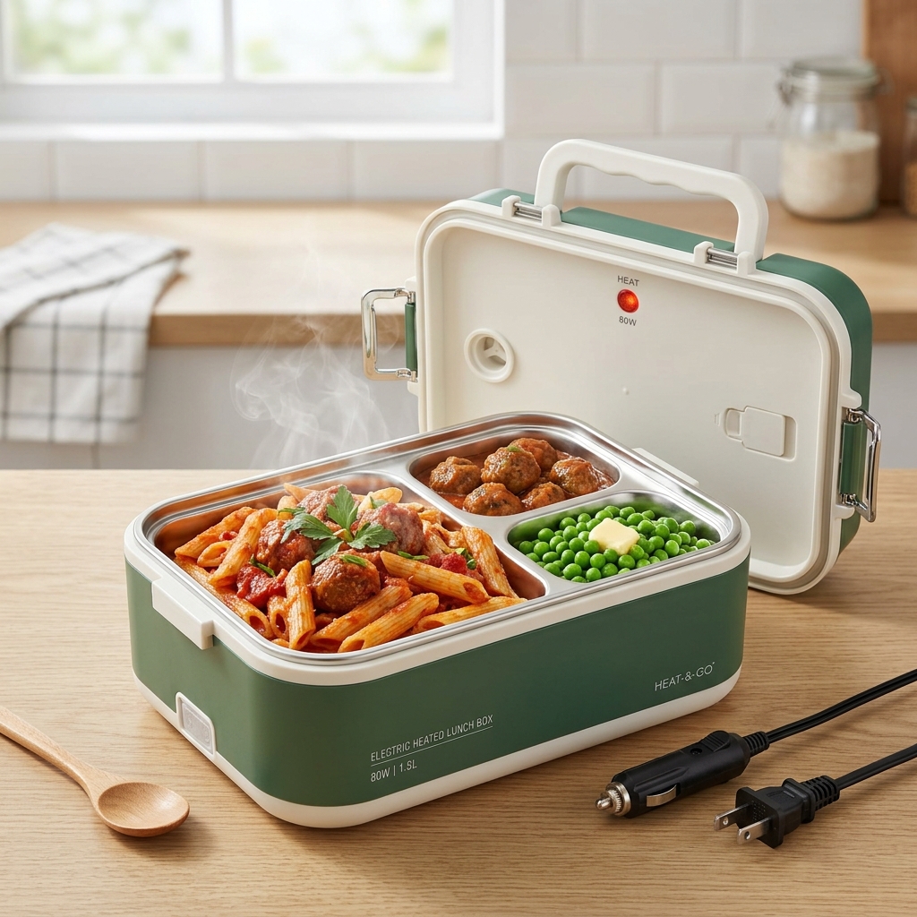 80W PTC Electric Heated Lunch Box Food Warmer (1.5L)