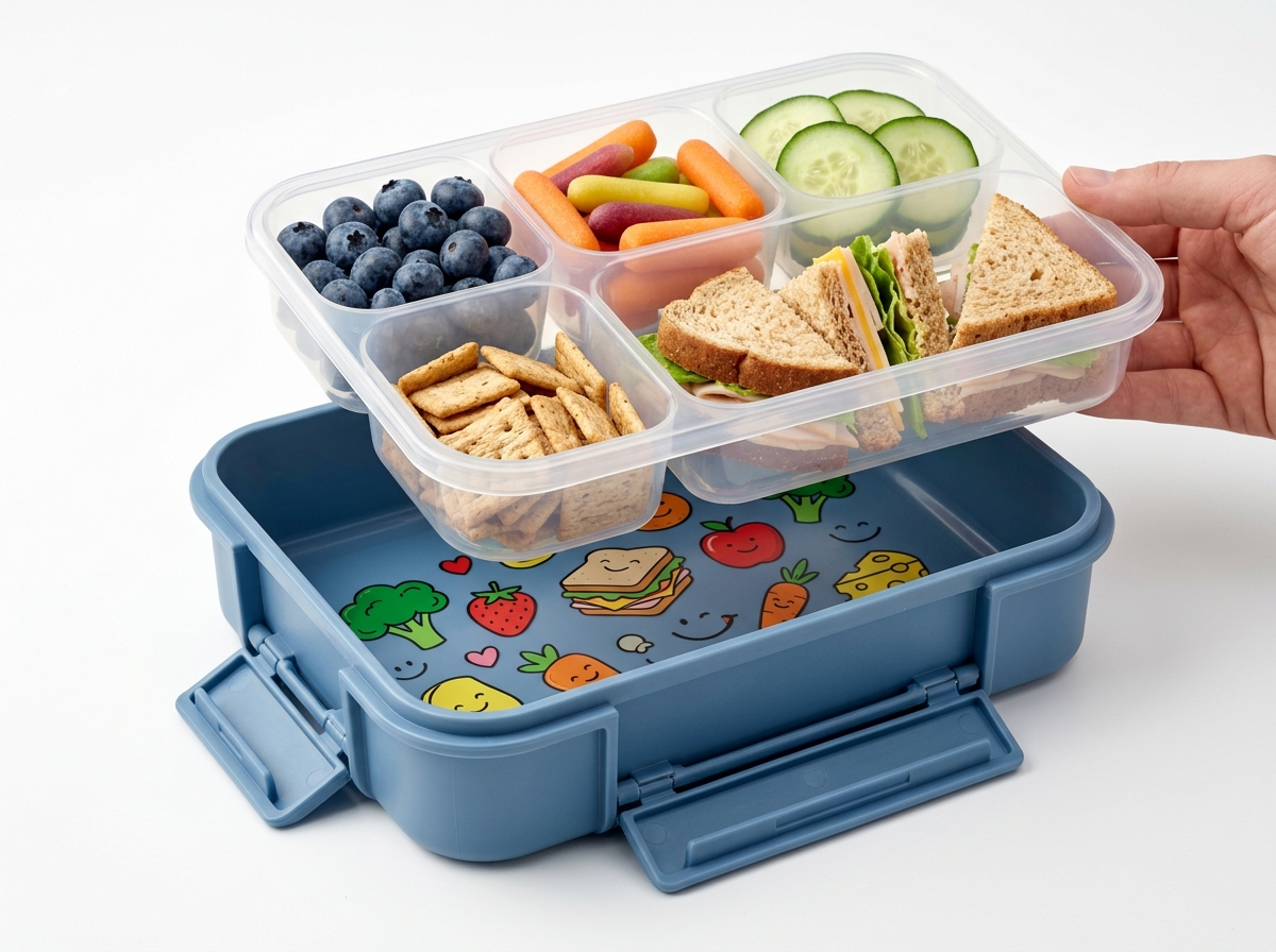Ultra-Clear Eastman Tritan™ Kids 5-Compartment Bento (900ml)