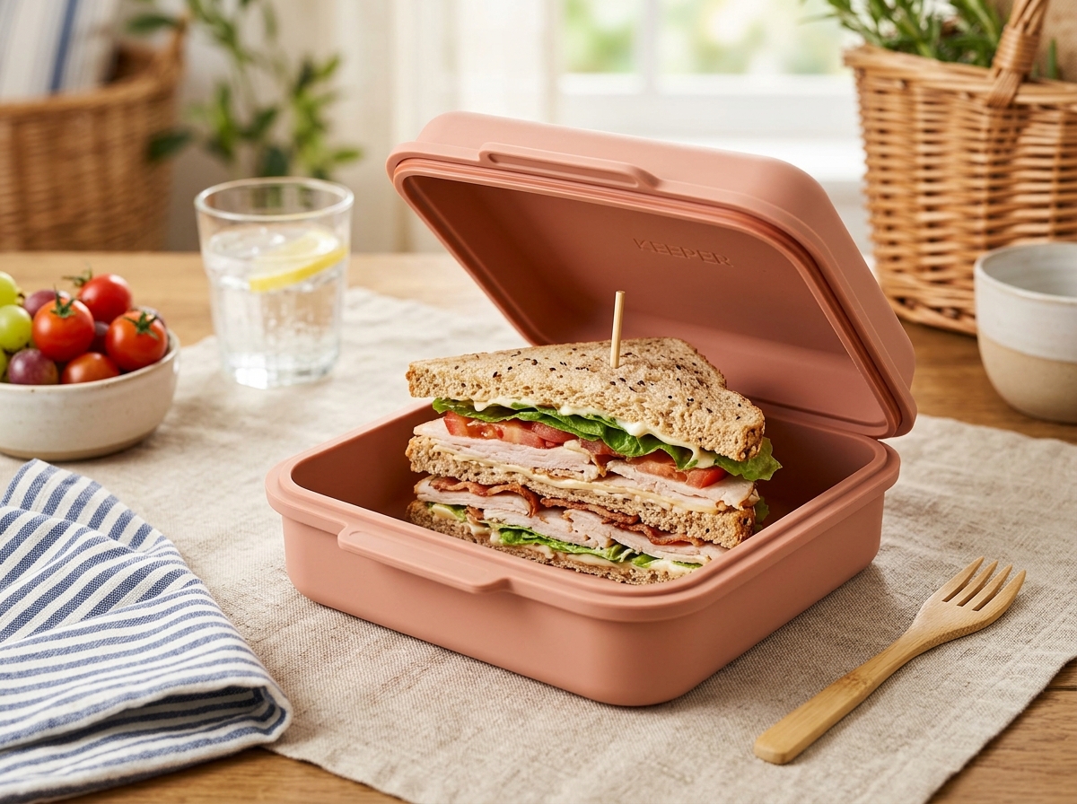 Collapsible Platinum Silicone Sandwich & Snack Keeper (600ml)