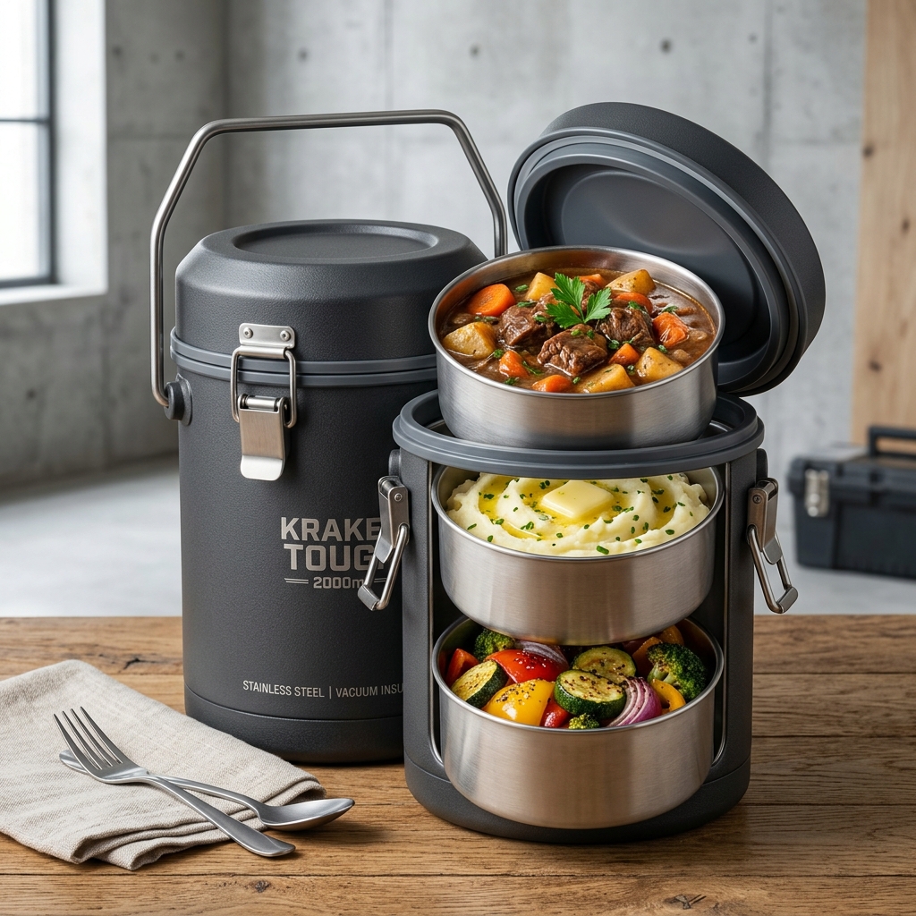 Heavy-Duty Commercial Worker Bento Carrier (2,000ml)